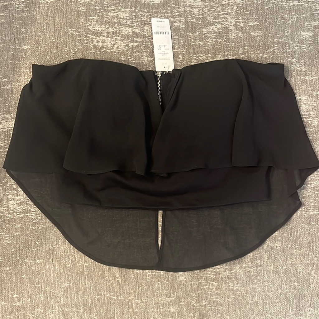 Bebe Solid Chiffon Overlay Top.